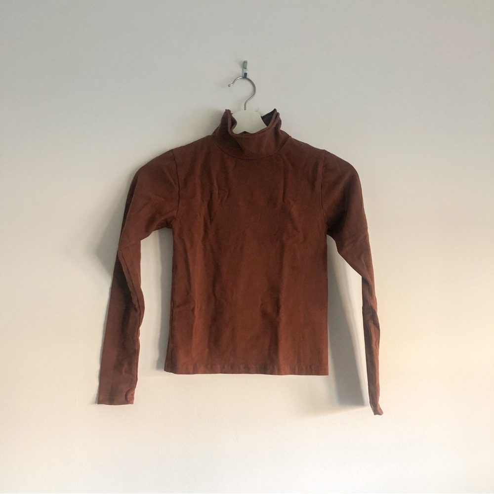 Los Angeles Apparel Cinnamon garment dye cotton turtleneck top